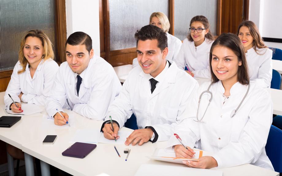 International medical med students doctors physicians attending a seminar lecture talk